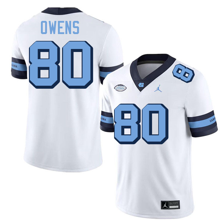 #80 Jordan Owens North Carolina Tar Heels Jerseys,Apparels,Uniforms Stitched-Throwback White #80 Jordan Owens North Carolina Tar Heels Jerseys,Apparels,Uniforms Stitched-Throwback White